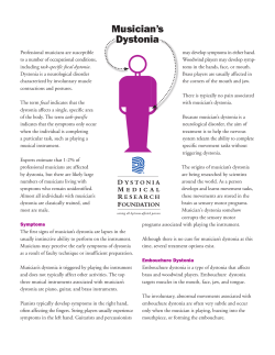 Musician`s Dystonia - Dystonia Medical Research Foundation