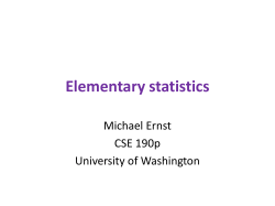 Elementary statistical analysis