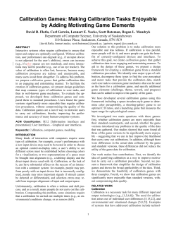 Calibration Games - Interaction Lab | University of Saskatchewan