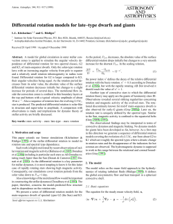 ASTRONOMY AND ASTROPHYSICS Differential