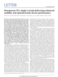 Mesoporous TiO2 single crystals delivering enhanced mobility and