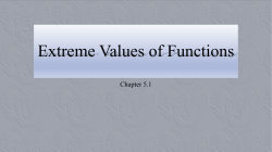 Extreme Values of Functions