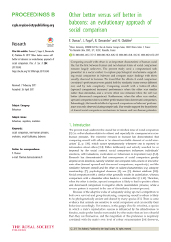 an evolutionary approach of social comparison