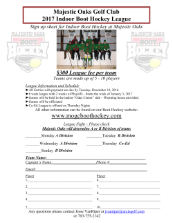 Majestic Oaks Golf Club 2017 Indoor Boot Hockey League Sign up