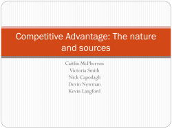 Competitive Advantage: The nature and sources