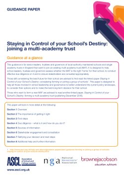 joining a multi-academy trust - National Governors` Association
