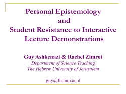 P480: Personal epistemology and student resistance to interactive