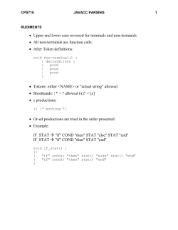 JavaCC Parsing