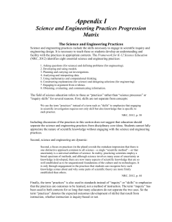 Appendix I: Science and Engineering Practices Progression Matrix