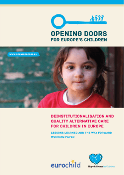 Deinstitutionalisation and Quality Alternative Care
