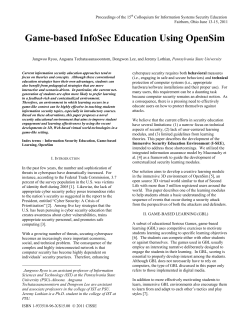 Game-based InfoSec Education Using OpenSim - PIKE