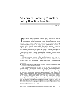 A Forward-Looking Monetary Policy Reaction Function