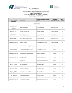 CIVIL ENGINEERING Faculty of Civil Engineering and Architecture