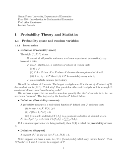 1 Probability Theory and Statistics