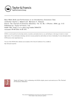 Basic Math Skills and Performance in an Introductory Economics Class