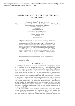 ARIMA MODEL FOR FORECASTING OIL PALM PRICE