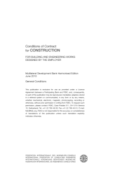 FIDIC Construction Contract MDB Harmonised Edition