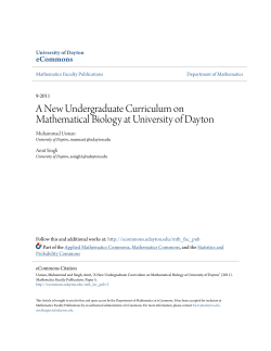 A New Undergraduate Curriculum on Mathematical Biology at