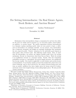 Fee Setting Intermediaries: On Real Estate Agents, Stock Brokers