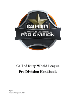 Call of Duty World League Pro Division Handbook