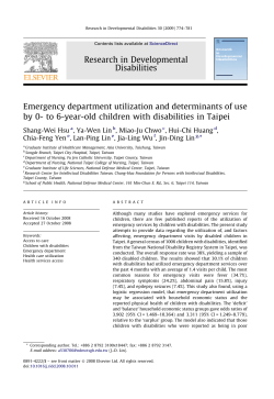 Emergency department utilization and determinants of use by 0