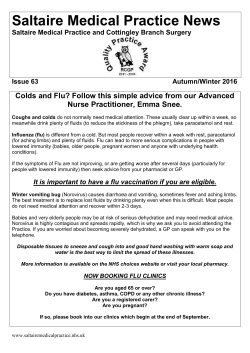 Saltaire Medical Practice News