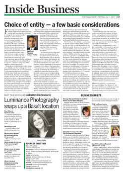 Choice of entity — a few basic considerations