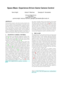 Space Maze: Experience-Driven Game Camera Control