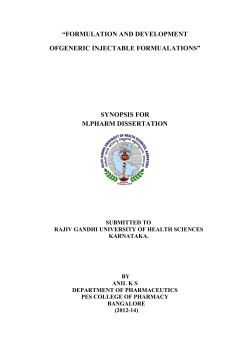 formulation and development - Rajiv Gandhi University of Health