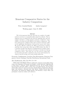 Monotone Comparative Statics for the Industry