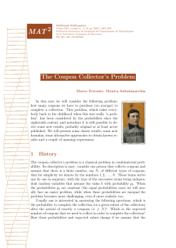 The Coupon Collector`s Problem