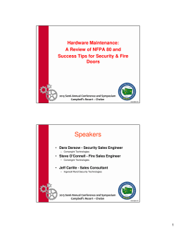 Hardware Maintenance: A Review Of NFPA 80 And