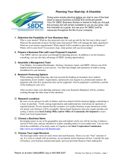 Planning Your Start-Up: A Checklist