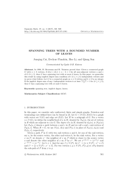 Spanning trees with a bounded number of leaves