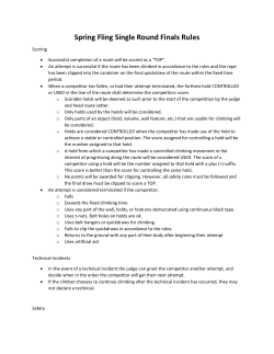 Spring Fling Single Round Finals Rules