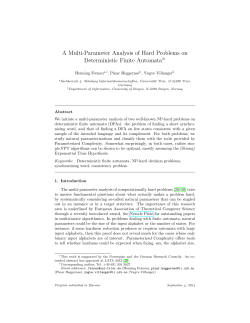 A Multi-Parameter Analysis of Hard Problems on Deterministic Finite