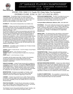 23rd SAHALEE PLAYERS CHAMPIONSHIP