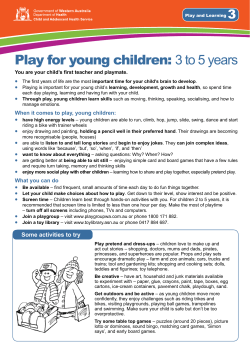 Play for young children: 3 to 5 years