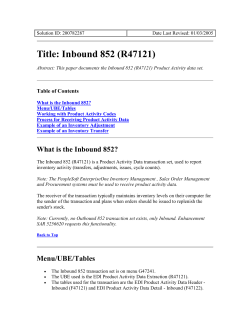 Title: Inbound 852 (R47121)