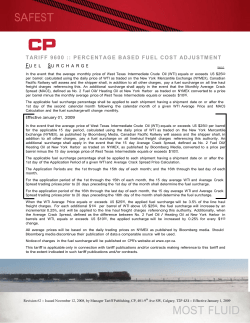 Tariff 9600 - Percentage based Fuel Cost Adjustment
