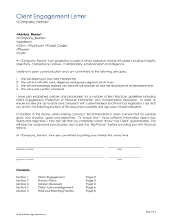 Client Engagement Letter Template