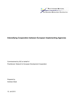 Intensifying Cooperation between European Implementing Agencies