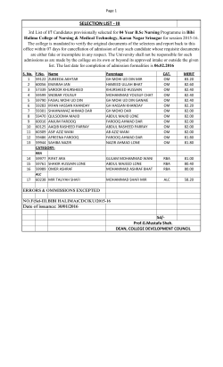 selection list - iii - University of Kashmir