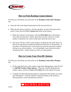 Reading Counts Quizzes directions