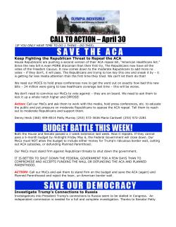 call to action - april 30, 2017
