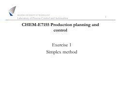 Exercise 1 Simplex method