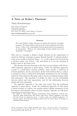 A Note on Kuhn`s Theorem