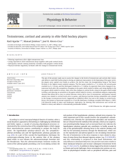 Testosterone, cortisol and anxiety in elite field hockey players