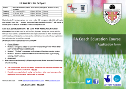 Basic First Aid for Sports Course