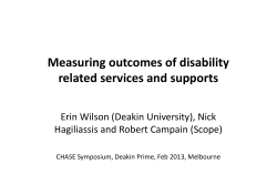 Measuring outcomes of disability related services and